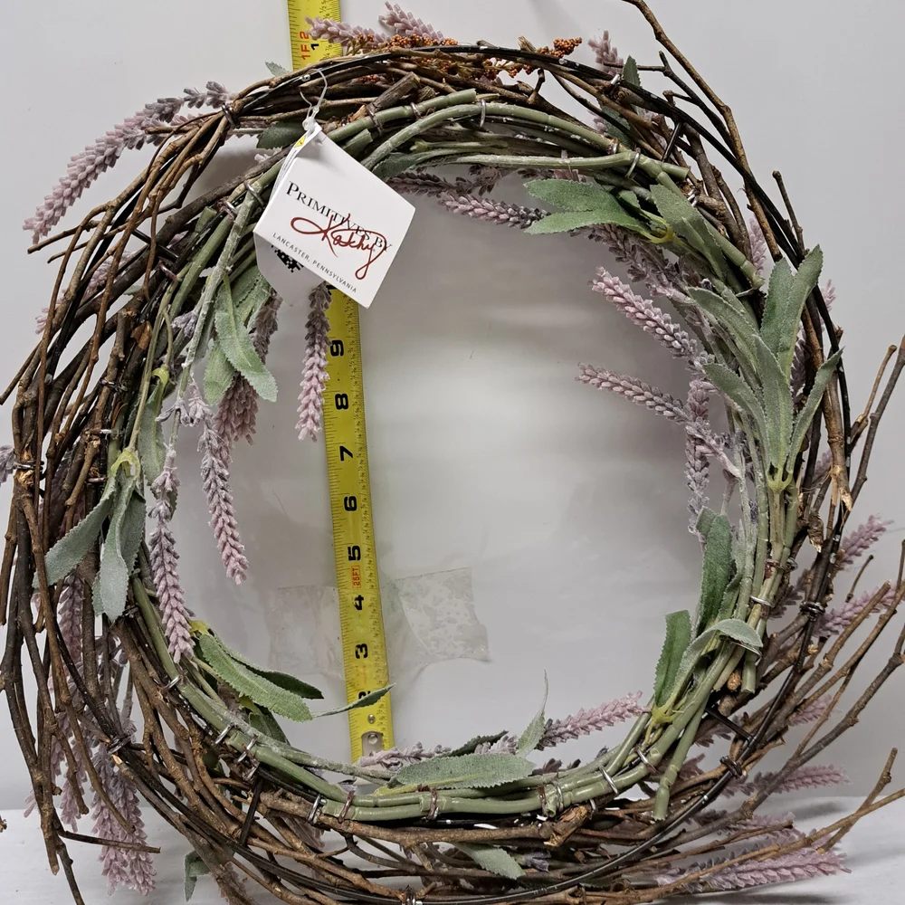 Primitives by Kathy Lavender Pink and Sage Green Spring Wreath